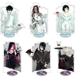 figurines anime fantastiques gothiques anges noir blanc rose rouge vert assiettes coeurs chapeaux