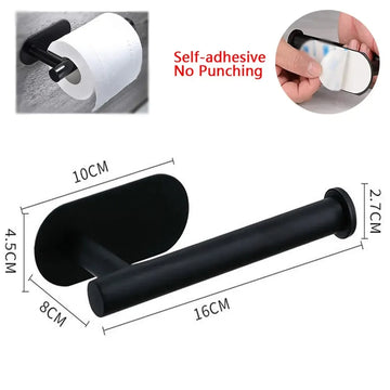 porte rouleau papier toilette adhésif noir mat moderne salle bain cuisine accessoris eponge brosse