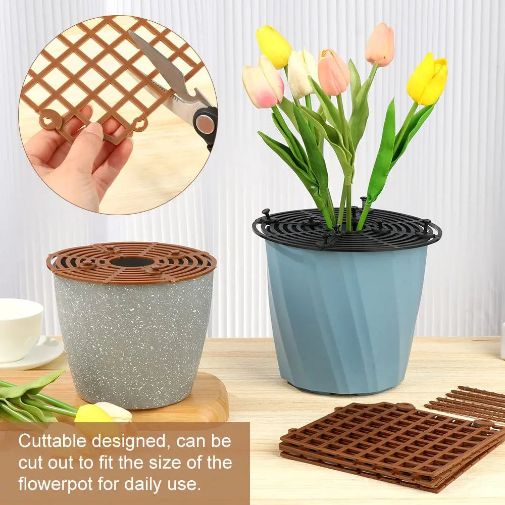 grille drainage pot fleur noir marron clair 19cm 30cm rond rectangle easy install strong