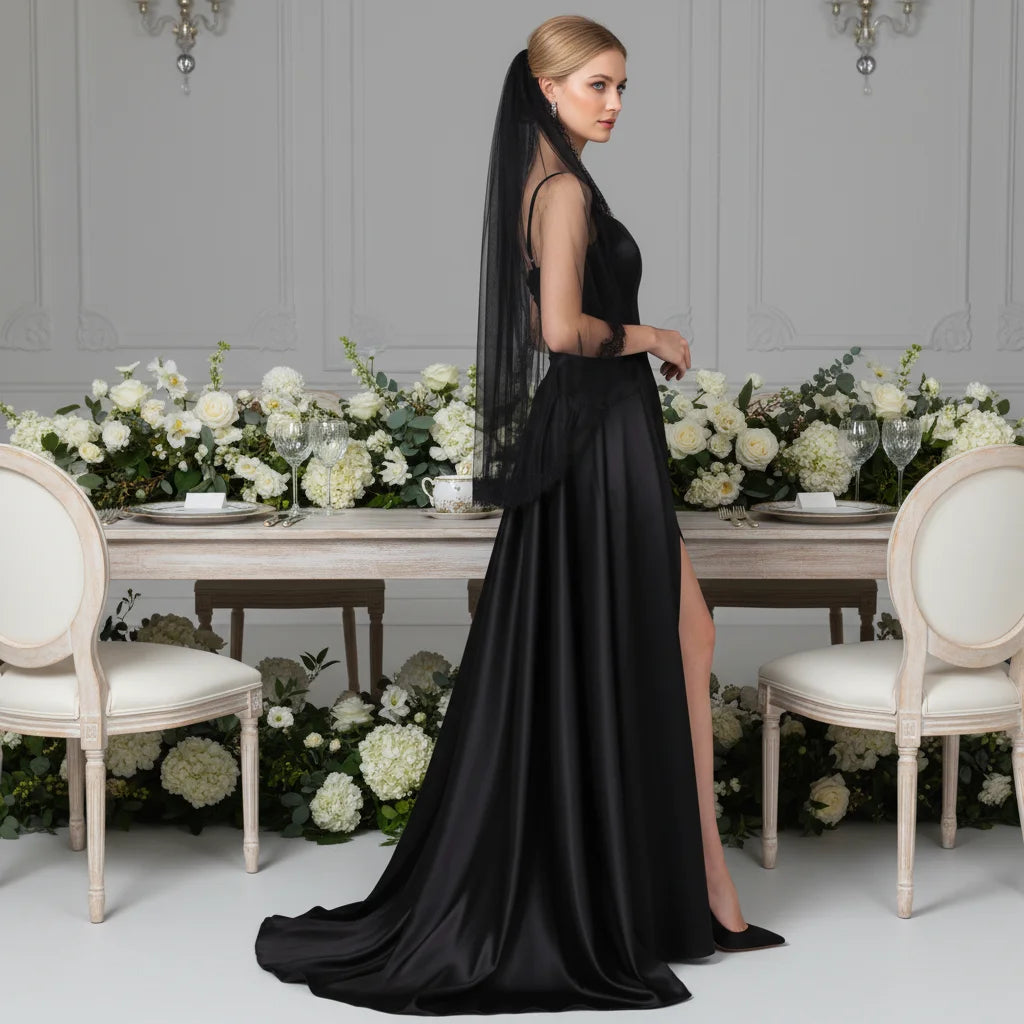 voile mariée blanc dentelle opaque élégant romantique femme occasion formelle classic ivory white black