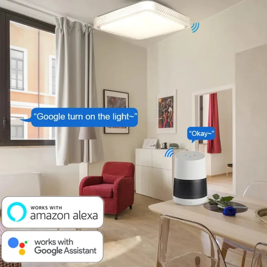 lampe intelligente blanc moderne grille diamants wifi app multicolore télécommande enceintes connectées