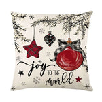 housse coussin noël arbre étoiles flocons gris blanc rouge noir traditionnel decoration festive