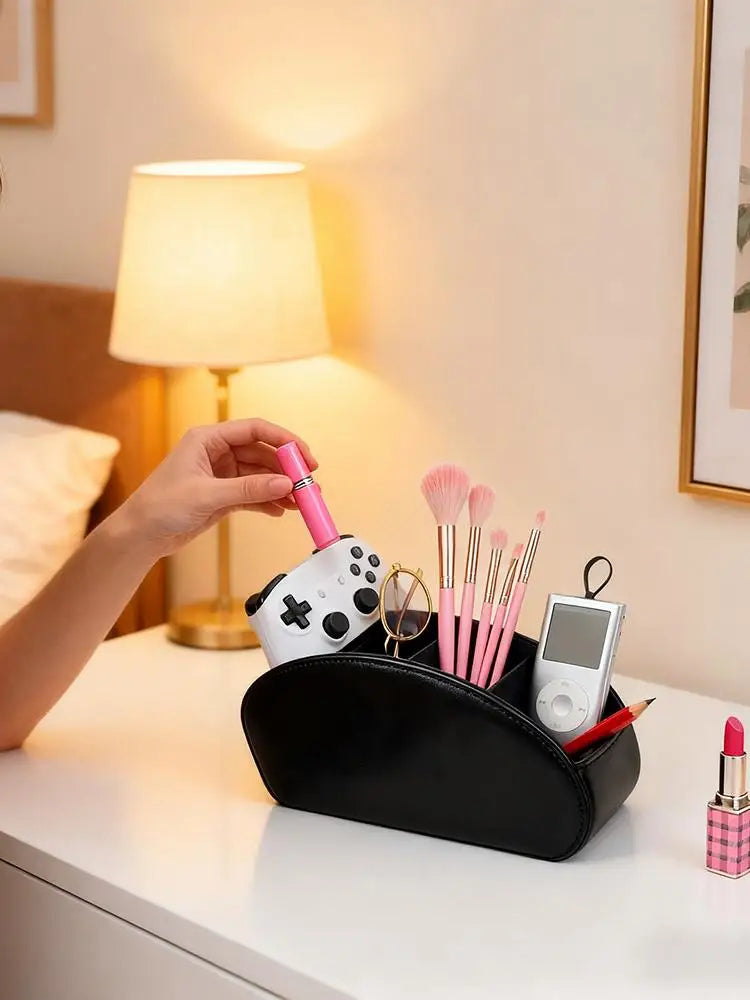 organisateur rangement multifonction noir floral moderne télécommandes stylos accessoires décoration élégant multifonctionnel rechargeable