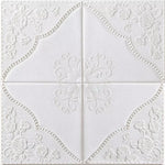 panneau décoratif mural blanc floral relief classique adhésif 70cm 70cm