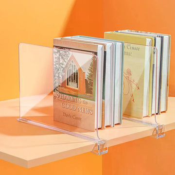 supports livres transparent clips métalliques rangement moderne étagères armoire organisation articles divers gọn/vnd