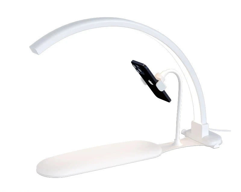 lampe ongles rose moderne interrupteur blanc support smartphone led réglable
