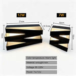 lampes murales modernes led noires géométriques extérieures intérieures 21cm 10cm