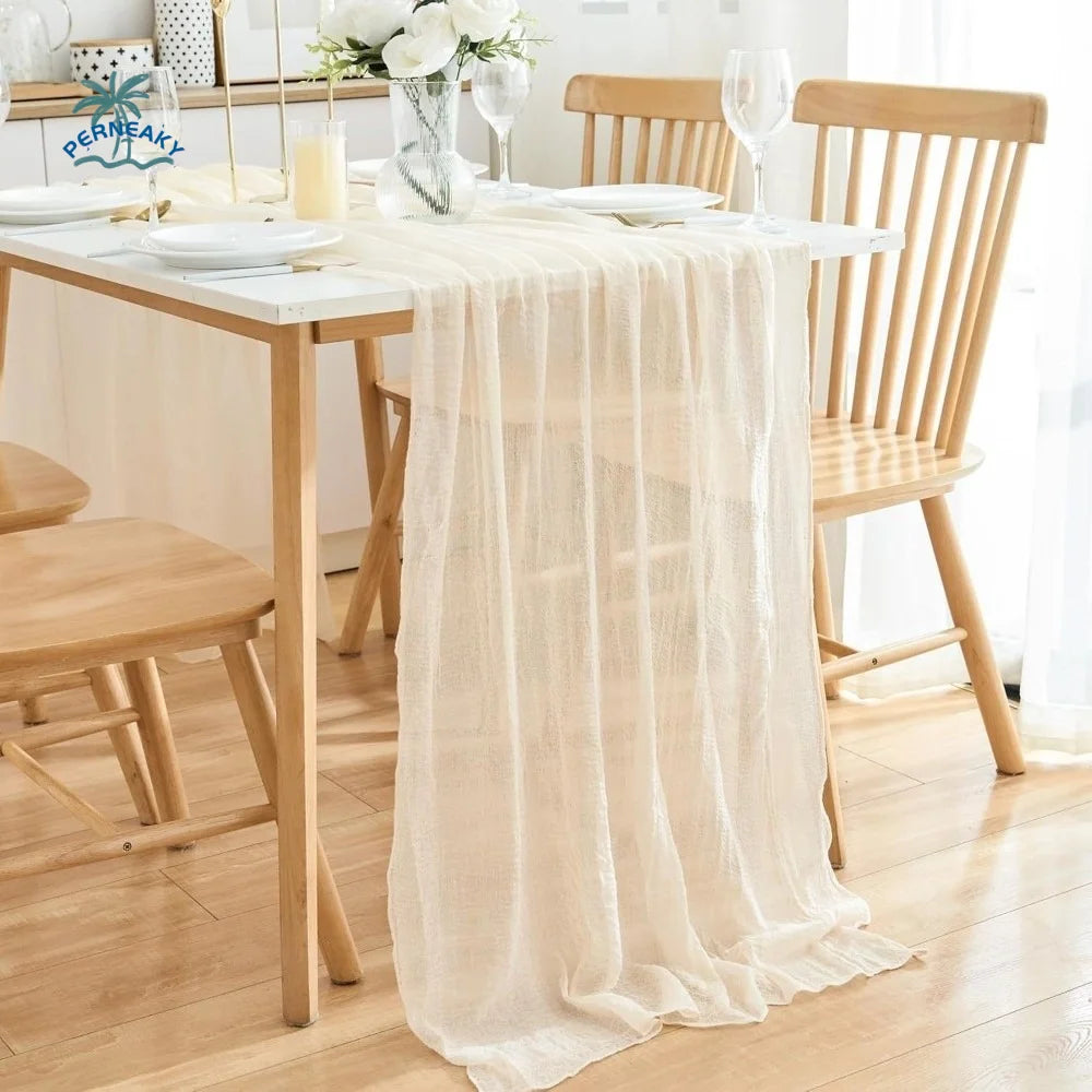table cuisine chemin table beige rose classique opaque polyester 80x300 cm farmhouse