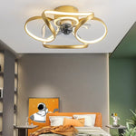 lampe moderne anneaux led dimmable télécommande couleur or noir blanc