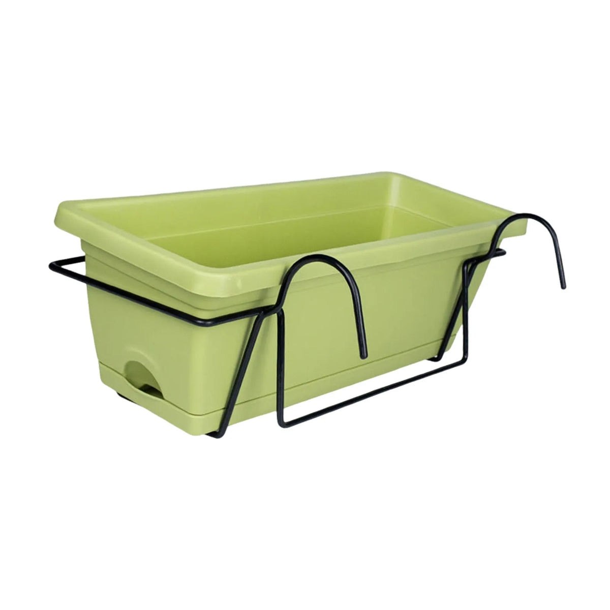 jardinière bac fleurs verte moderne clips métalliques rouille noire rechargeable extérieure balcon