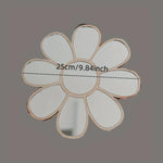 miroir blanc doré fleurs stylisées moderne adhésif chambre fille décoration murale nordique