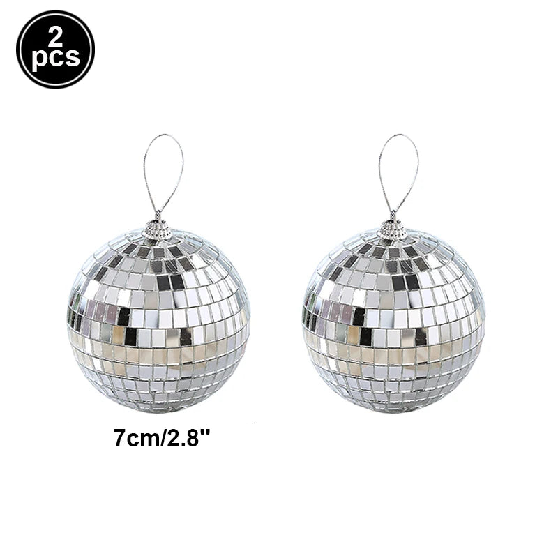 décoration fête disco boules miroirs nappes géométriques argentées dorées turquoises noires