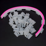 clips fixations rubans led transparent rose fentes centrales 6mm 8mm 12mm 15mm