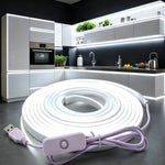 ruban led flexible blanc blanc chaud moderne minimaliste adhésif interrupteur prise usb 5v 88leds/m