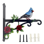 support mural décoratif oiseau papillon fleurs noires artisanal rustique vis clipsextérieurintérieurrésistantrouille