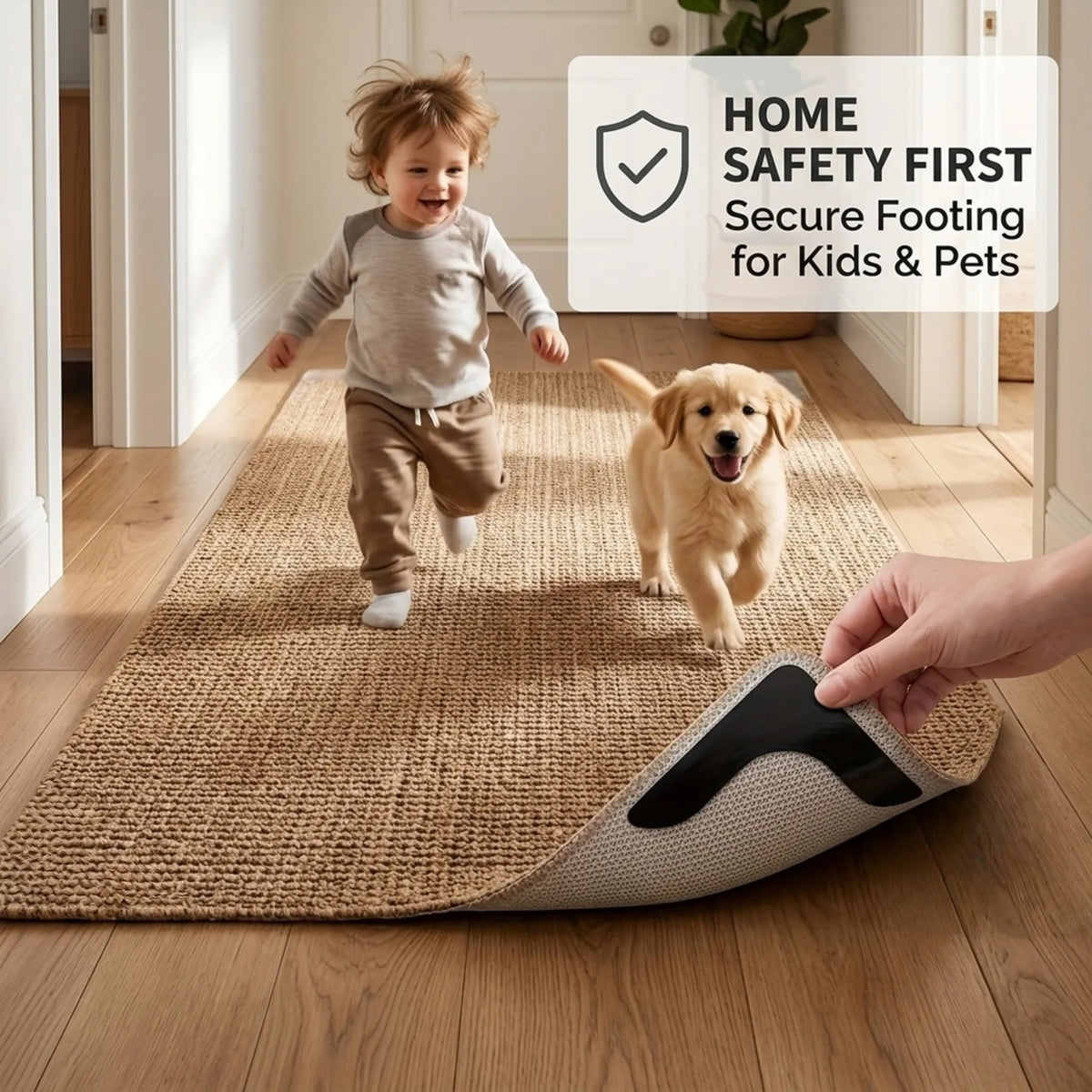 tapis antidérapant réutilisable adhésif protecteur sol moderne 10cm 10cm pack pièces