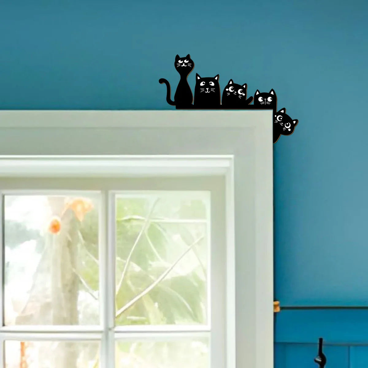 décoration murale chats noirs silhouettes expression faciale ludique minimaliste décoration intérieure animaux expresse