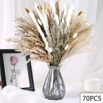 bouquet fleurs séchées boho chic herbe pampas décor table maison anniversaire mariage rustic