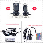 projecteur led rgb noir moderne 1w 3w usb 5v télécommande adhésif opaque