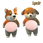 figurine chien peluche adhésive cartoon mignonne orange grise blanche décoration téléphone cadeau enfant festival
