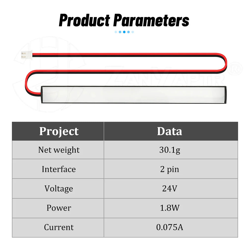 lumière led double blanc rouge aimantée moderne fonctionnelle 431.5mm 182.7mm 17.6mm