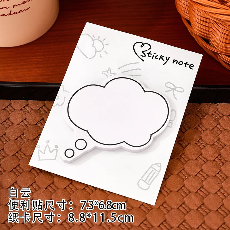 notes autocollantes blancs motifs bulles soleil couronne adhésif moderne graphique scrapbooking fournitures
