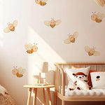 Autocollant mural abeille nordique pour chambre enfant