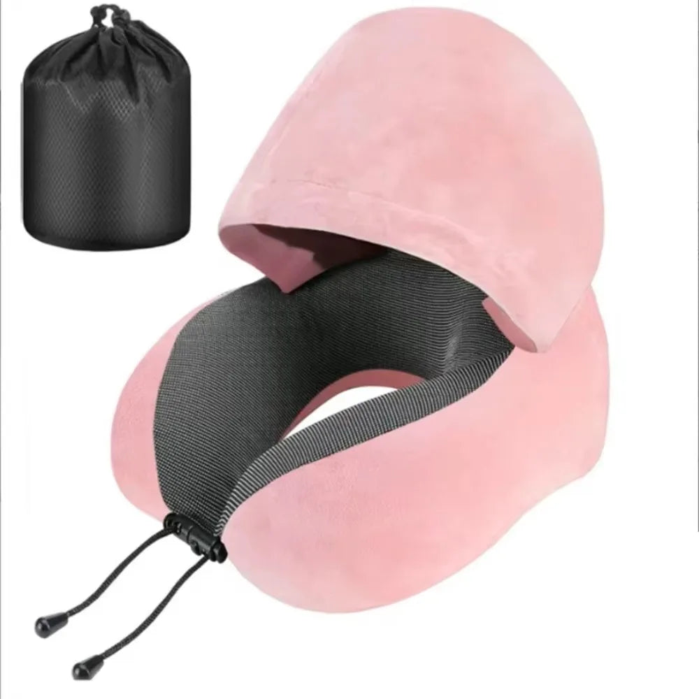 coussin voyage bleu marine rose noir velours forme bande ajustable sac rangement