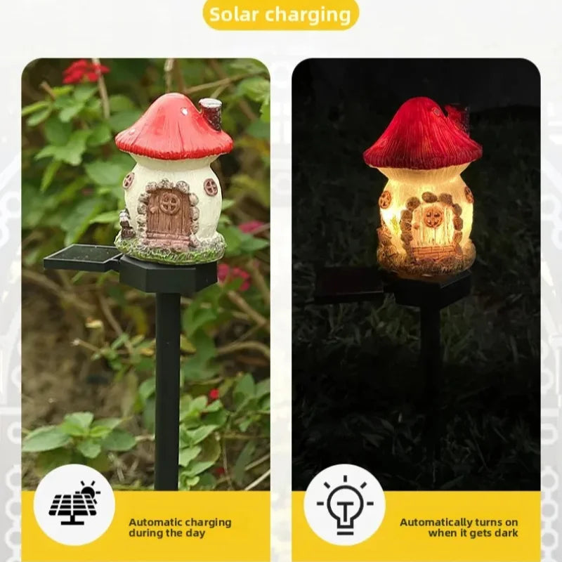 lampe solaire extérieure blanc rouge bleu vert marron texture résinée motifs floraux décoration jardin