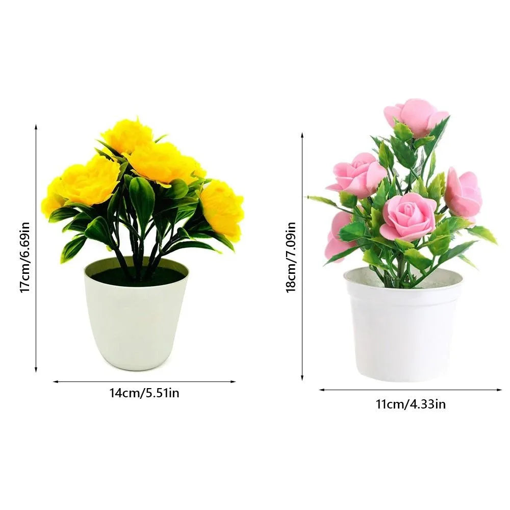 bouquet artificiel roses couleurs variées pot blanc décoration intérieure moderne minimaliste