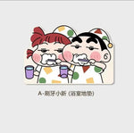 tapis bain absorbant eau rapide sec cartoon personnages shin chan géométrique bulles antidérapant