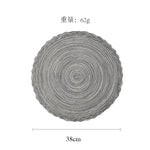lot sets table ronds coton tressé vert gris beige motif spirale