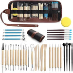 outils modelage argile polymère bois naturel noir jaune sculpture céramique poterie artisanat moulage cuisson