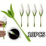 serviettes pliées fleurs couleurs vert blanc rose jaune violet moderne minimaliste pack 10pcs