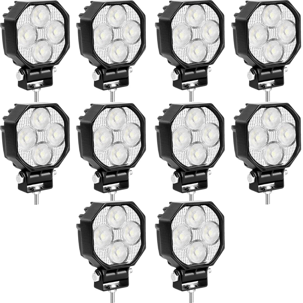 lampe travail led noir 16w ip67 spot flood 30000h robuste