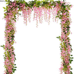 guirlande artificielle fleurs violet vert mariage romantique décoration intérieure événement anniversaire