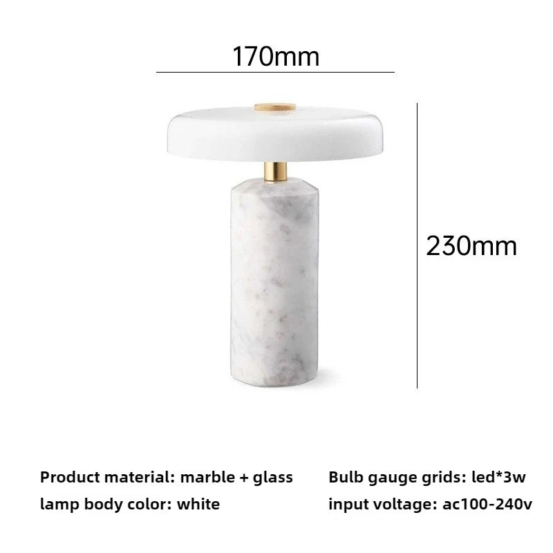lampe table portable led marbre moderne blanc noir rechargeable salon chambre coucher