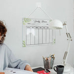tableau blanc effaçable moderne motifs floraux crochets métalliques transparent marques blancs rouges grille dimensions