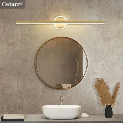 Applique murale LED moderne noir or pour salle de bain