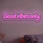 néon lumineux Good Vibes Only moderne rose bleu texte cœur réglable USB chambre coucher