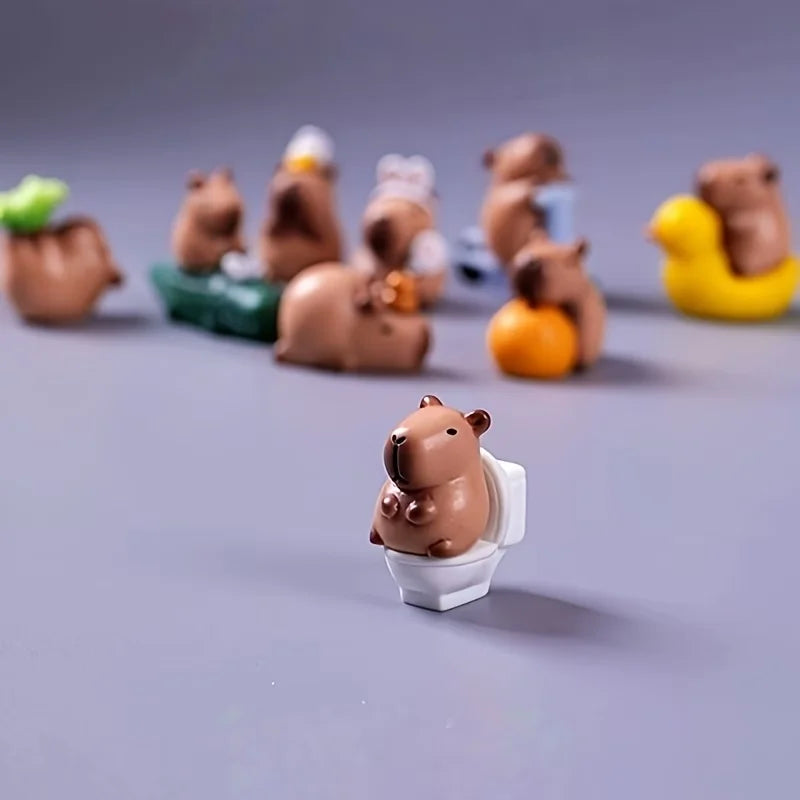 ornement figurine hamster mignon cartoon plastique marron clair blanc decoration maison simple