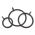 anneaux rideau noirs ronds lisses minimaliste 25mm 28mm 38mm 45mm 55mm