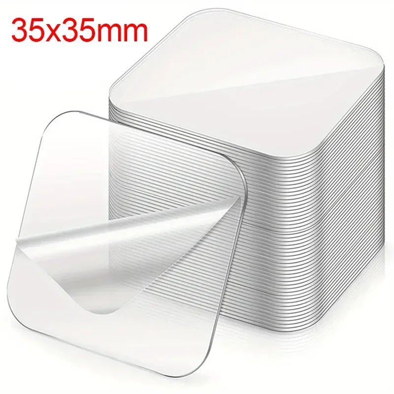 adhésif double face réutilisable transparent imperméable pratique mur meubles 6cm 6cm