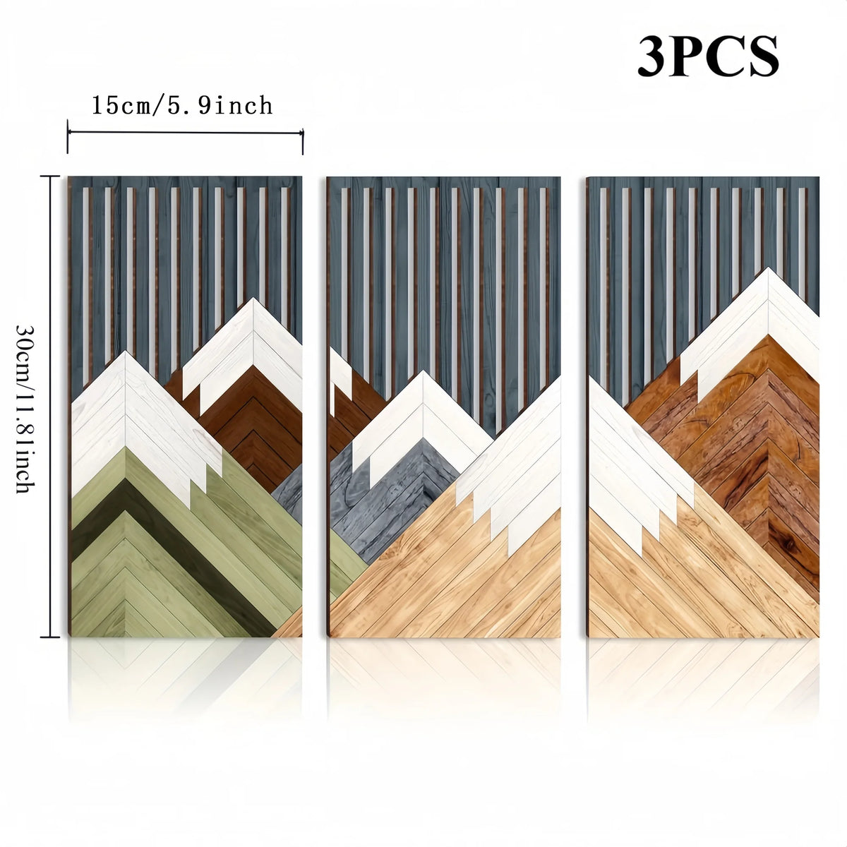 décoration murale contemporaine tableaux abstraits bois géométriques vert noir minimaliste
