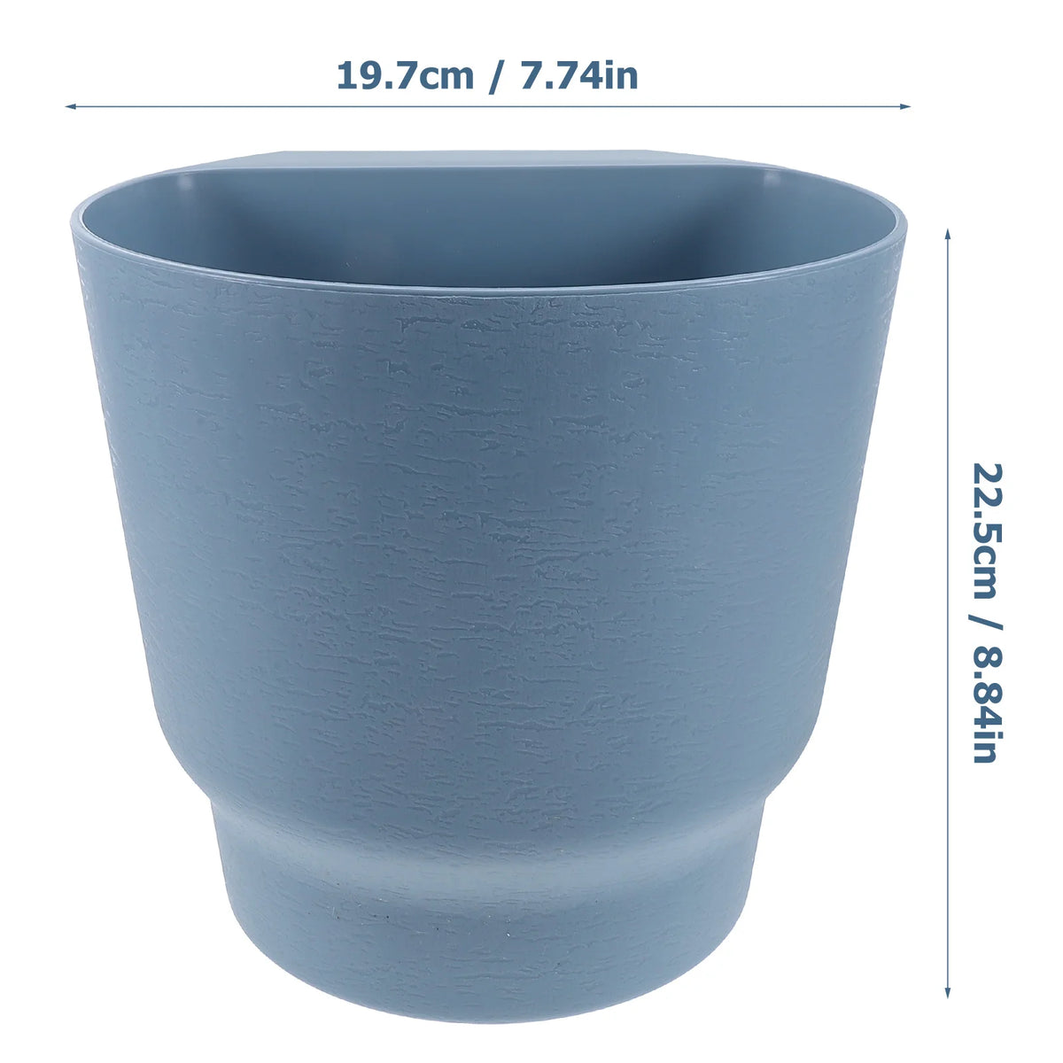 pots fleurs suspendus mural bleu gris blanc texturé moderne grille drainage vis jardin