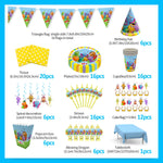 assiettes jetables anniversaire enfants dessins animés fleurs papillons couleurs unies star festive