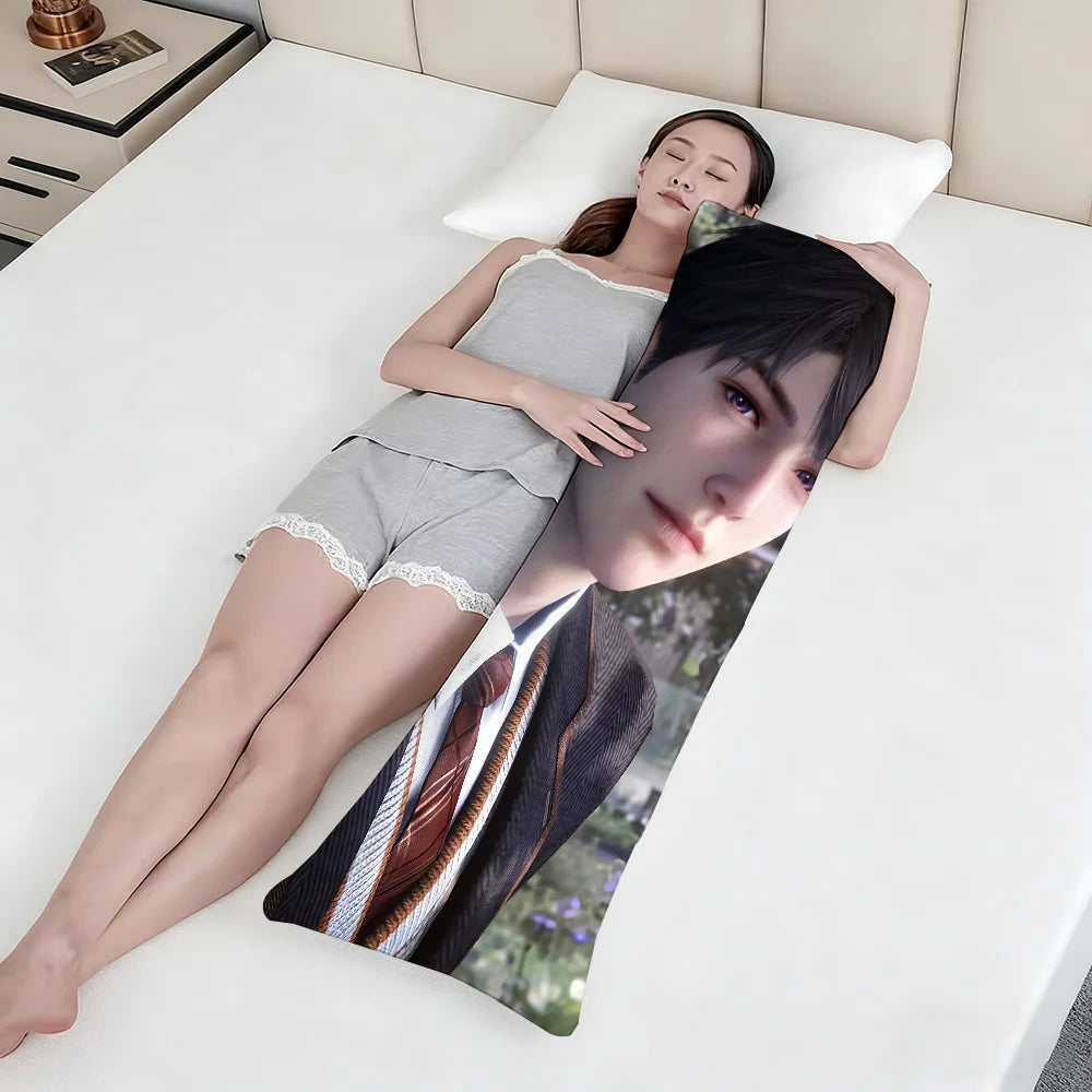 coussin moderne blanc personnage masculin serviette chaîne non toxique respectueux environnement 51x137CM