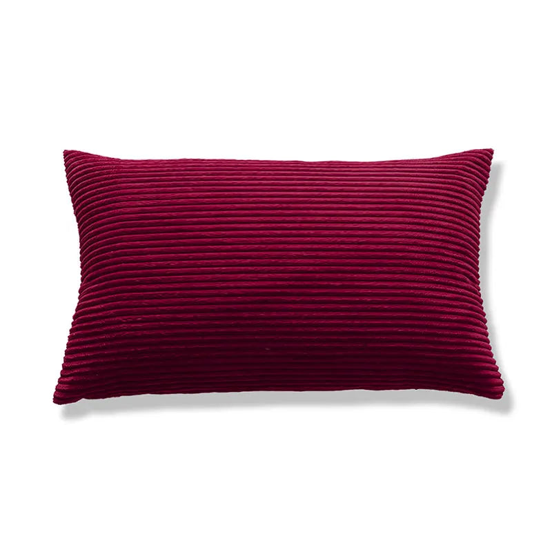 coussin velours rayé marron clair simple imperméable respectueux environnement 30x50cm maison