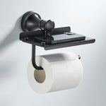 accessoires salle bain porte savon serviette papier toilette moderne noir mat métal anodisé vis
