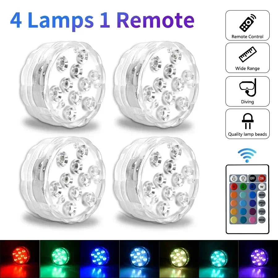 ampoules led sous marines 16 couleurs transparentes opalescentes piscine télécommande moderne